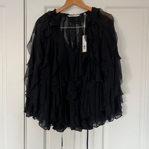 NWT Rebecca Taylor silk shirt size 6 midnight blue